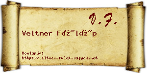 Veltner Fülöp névjegykártya
